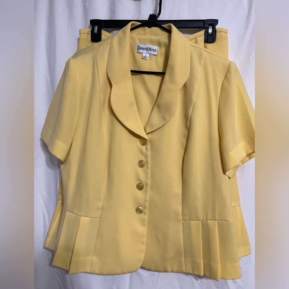 Danny & Nicole Yellow Blazer and Skirt Set
